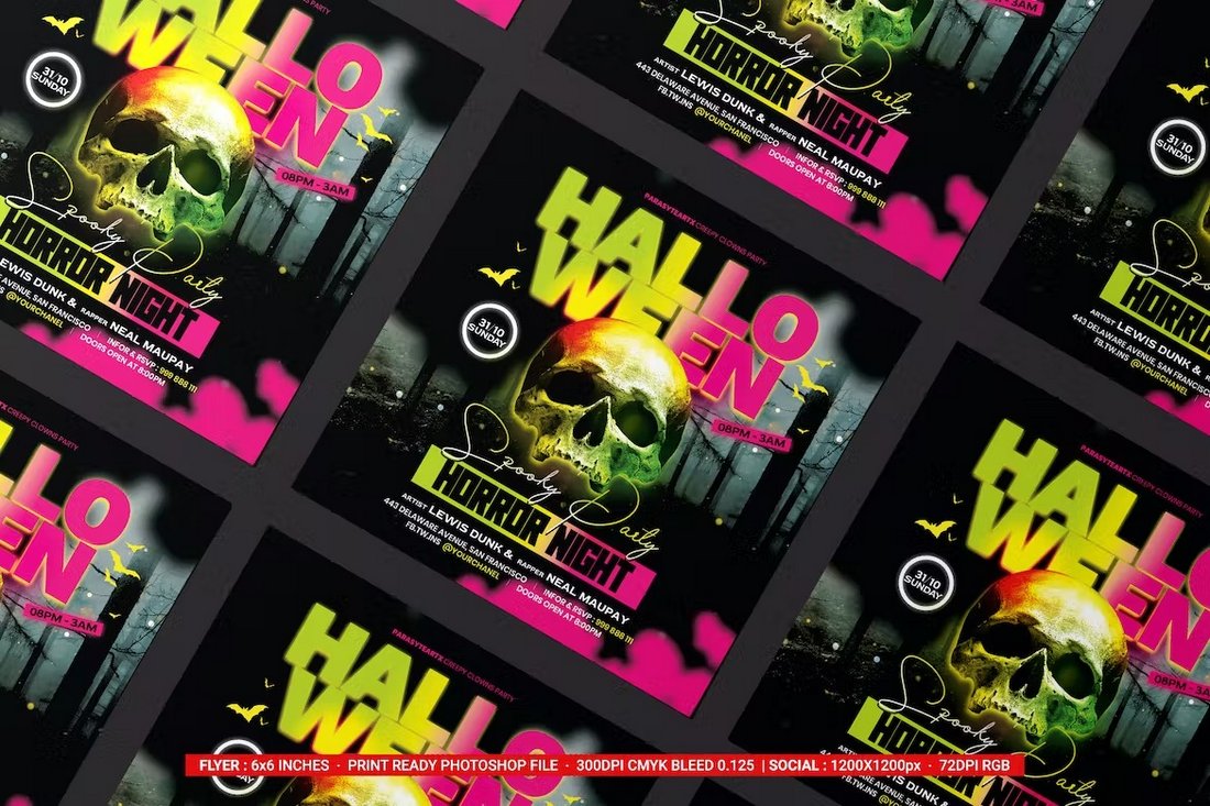 Halloween Club Event Flyer Template