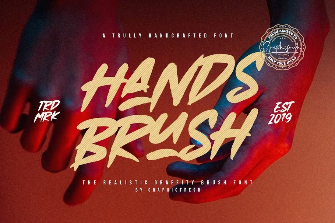 Hands Brush - Strong Urban Brush Font