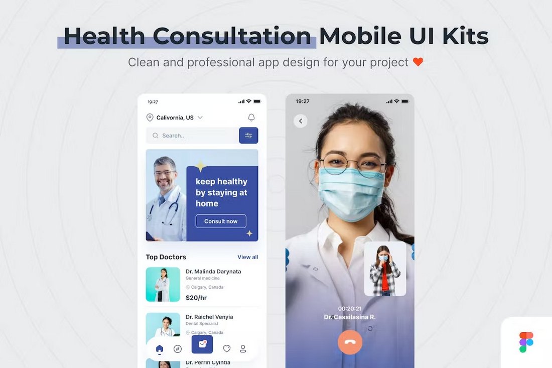 Health Consultation App Figma Template