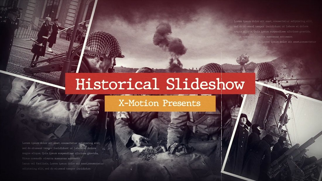 Historical Moments Premiere Pro Slideshow Template