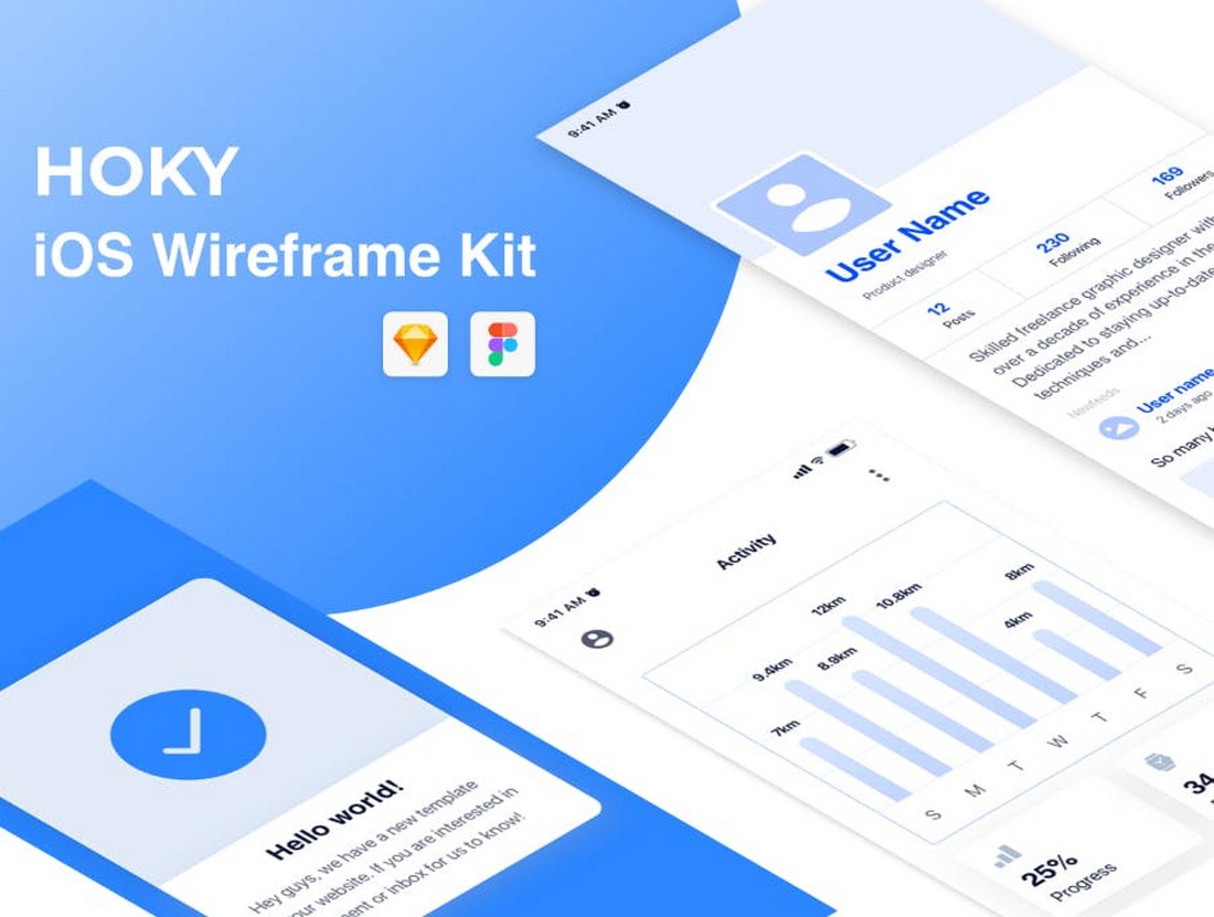 Hoky - Mobile App Figma Wireframe Kit