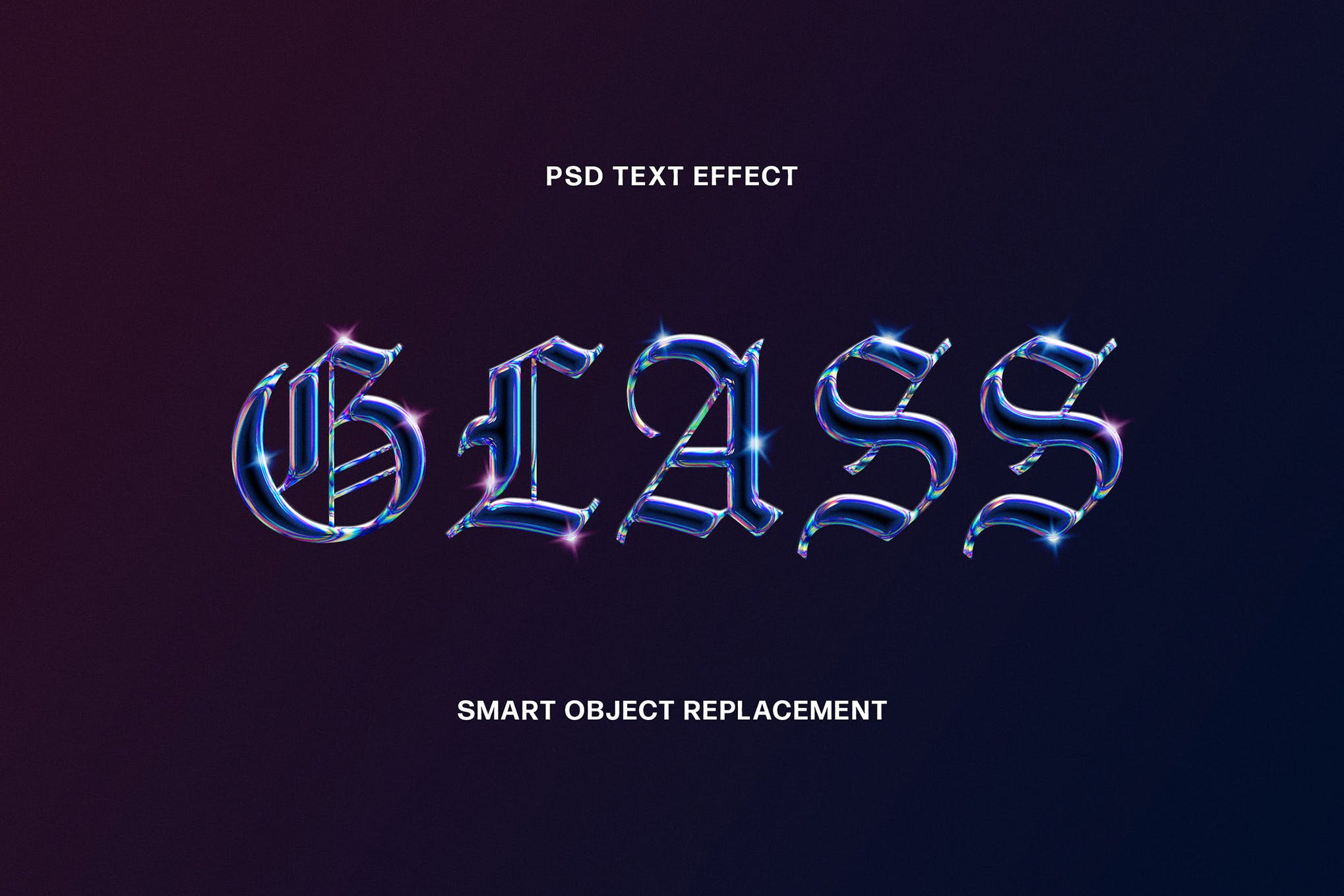 Holographic Glass Text Effect