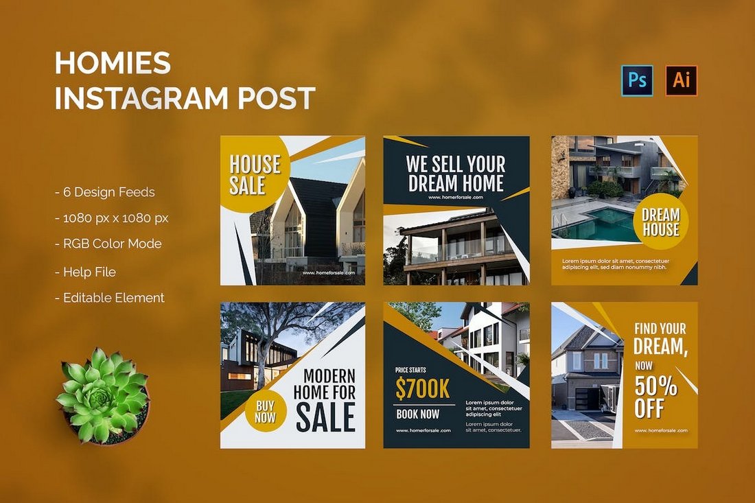 Homies - Real Estate Instagram Post Templates