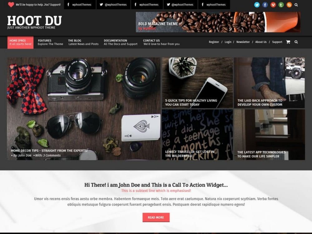 Hoot Du - Free WordPress Photography Theme