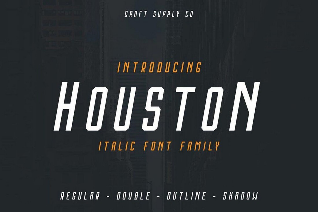 Houston Italic Baseball Font Family