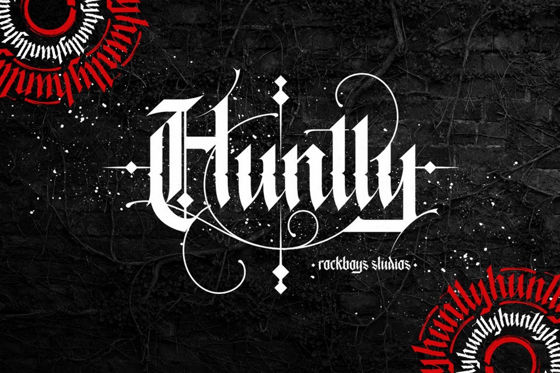 Huntly - Font Huruf Hitam