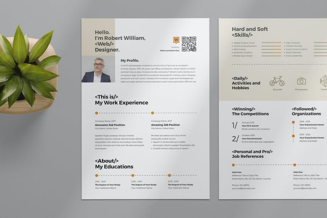 InDesign Resume Template for Developers