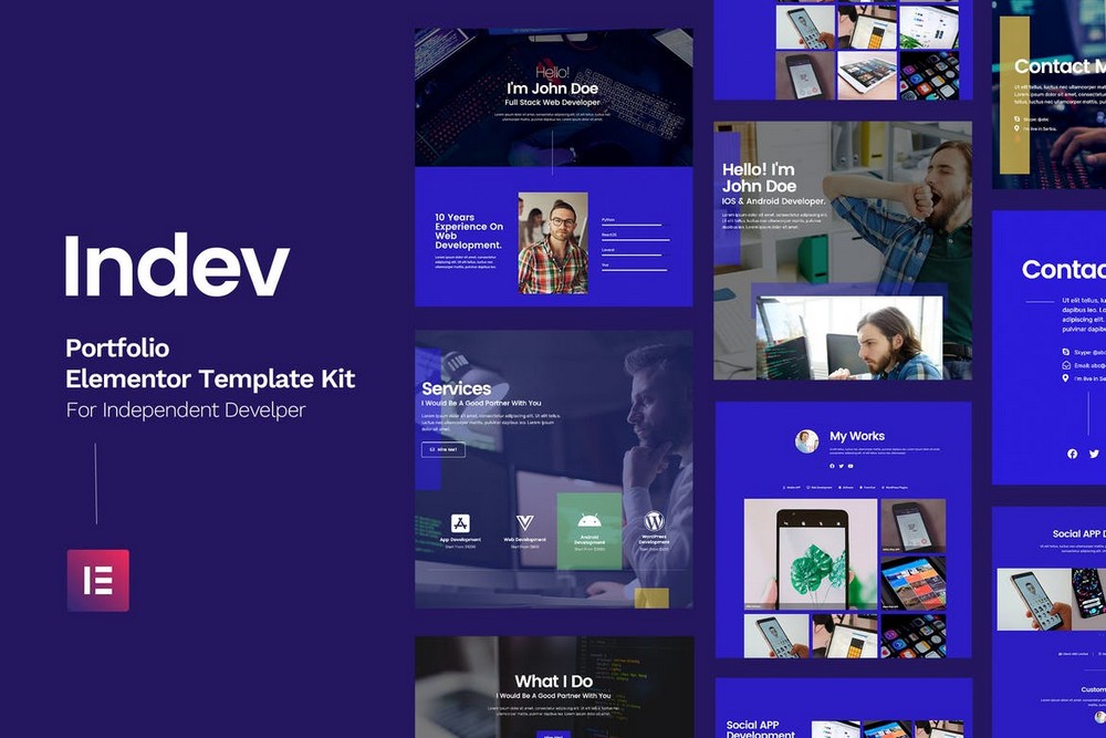 Indev - Portfolio Elementor Template Kit