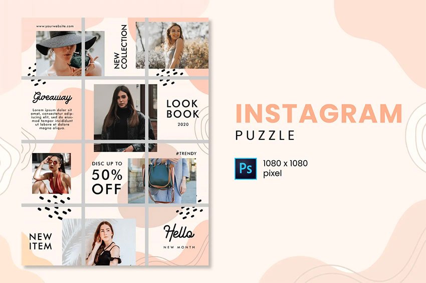 Instagram grid template