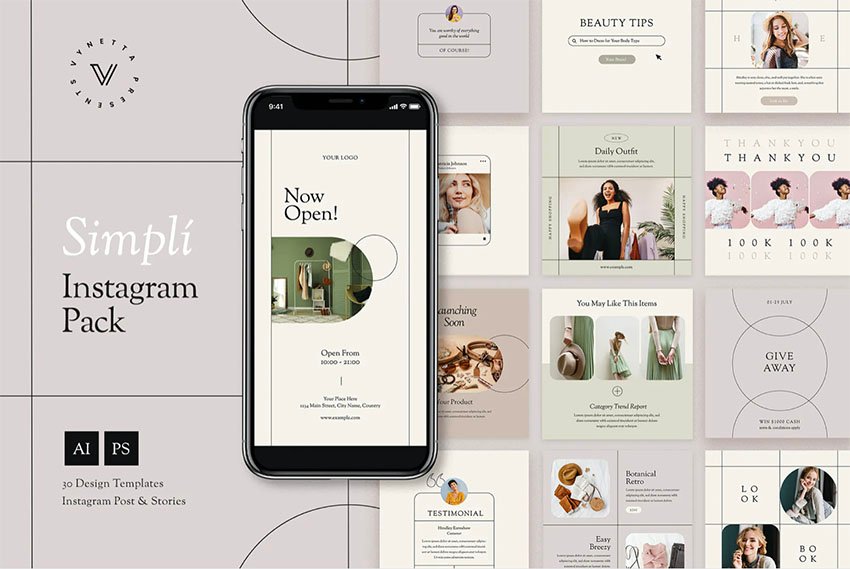 Instagram grid template