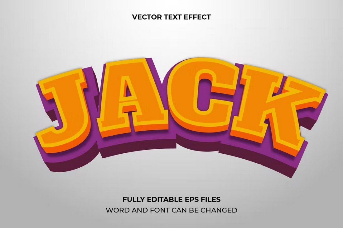 Jack - 3D Text Logo Effect Illustrator Template