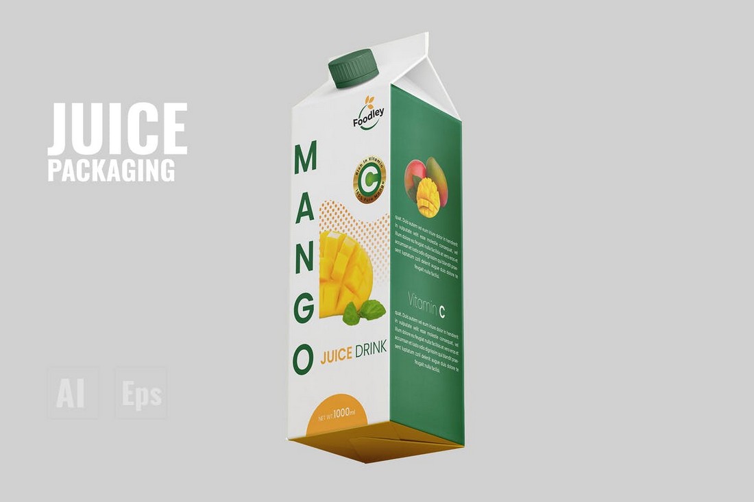 Juice Carton Packaging Design template