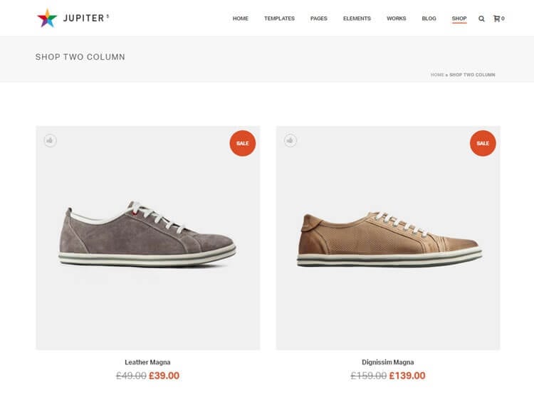 Jupiter WordPress Theme Review Ecommerce Two