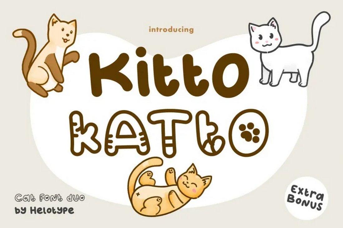 Katto - Free Cute Outlined Font