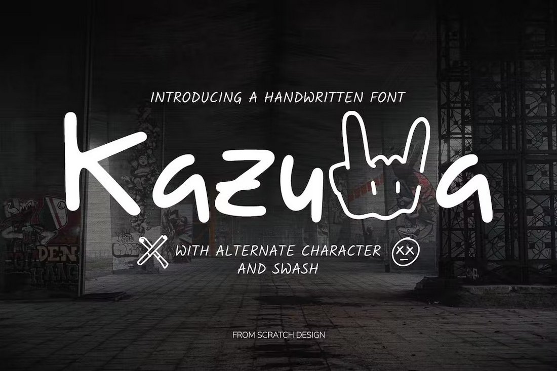 Kazuwa - Creative Handwriting Font