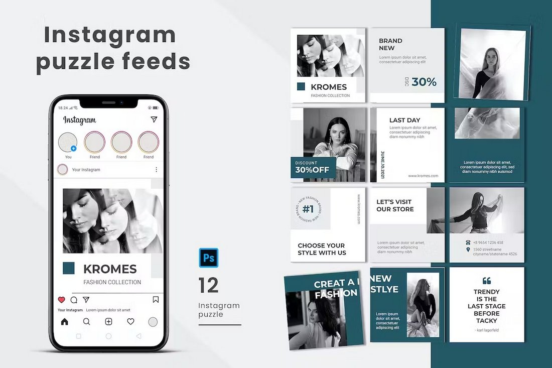 Kromes Instagram Grid PSD Template