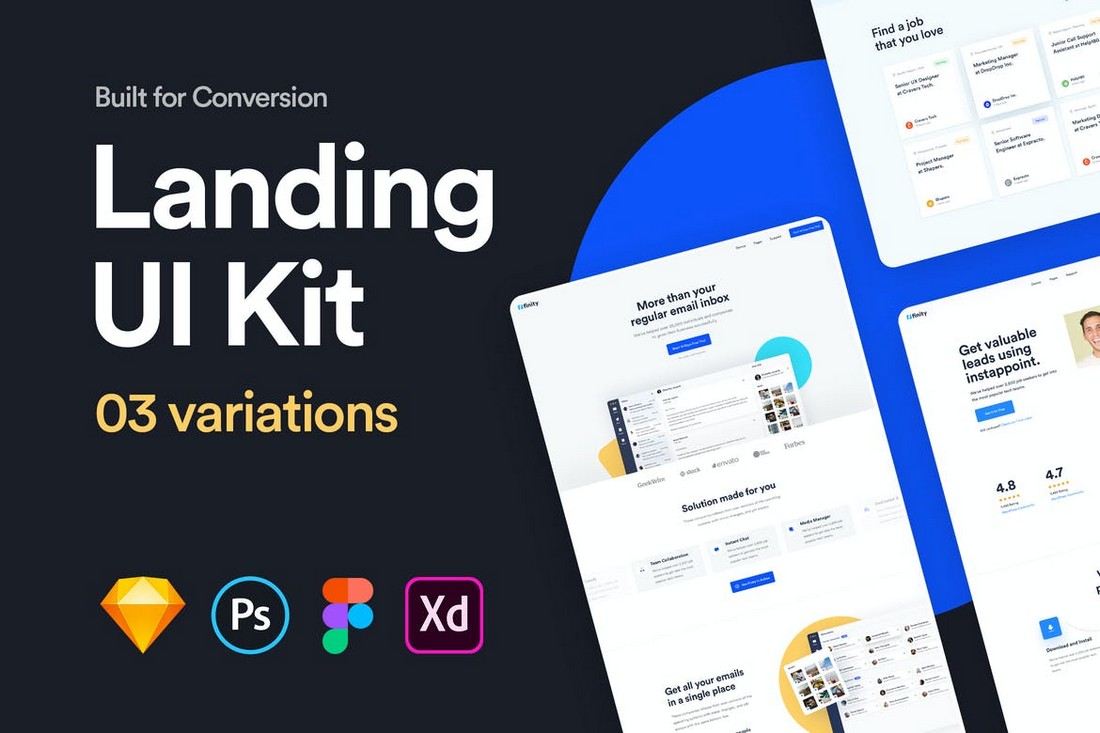 Landing Page UI Kit Sketch Resources