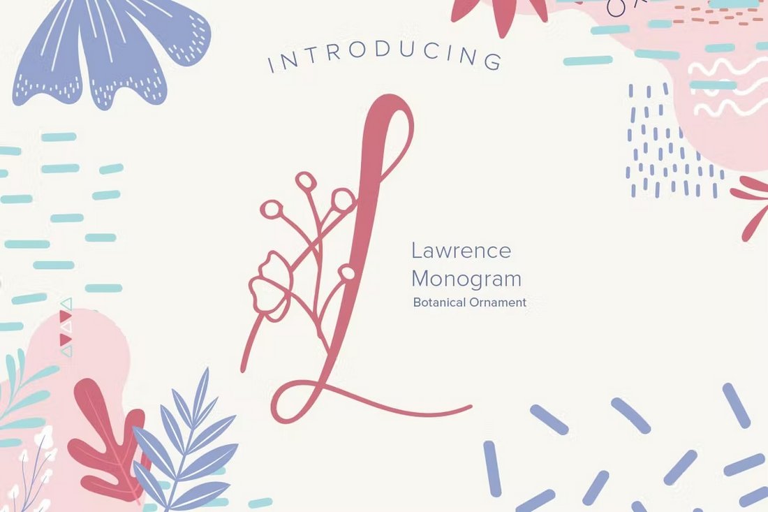 Laurence - Botanical Monogram Font