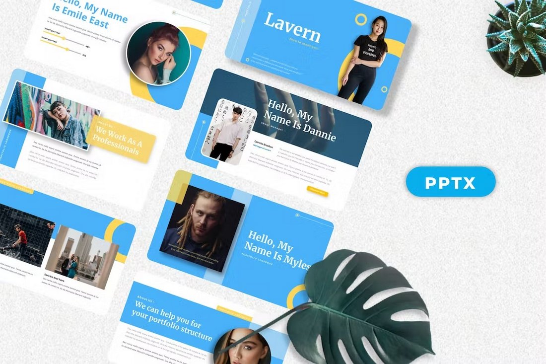 Lavern - Portfolio Lookbook Google Slides Templates