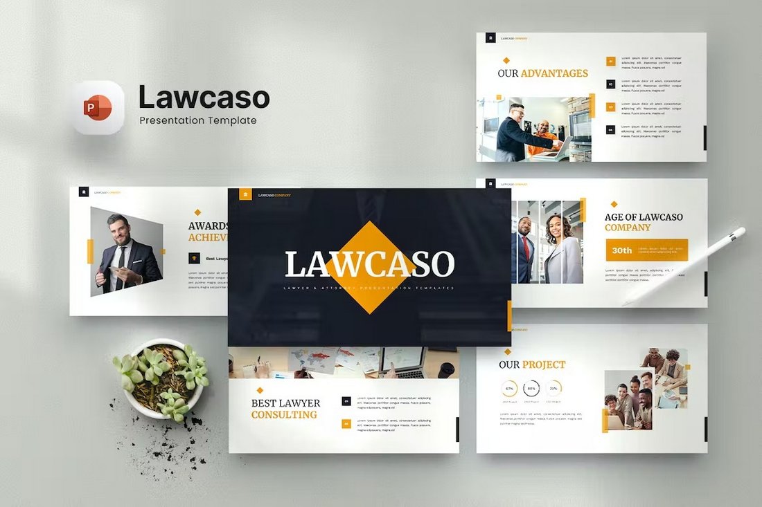 Lawcaso - Lawyer & Attorney Powerpoint Template