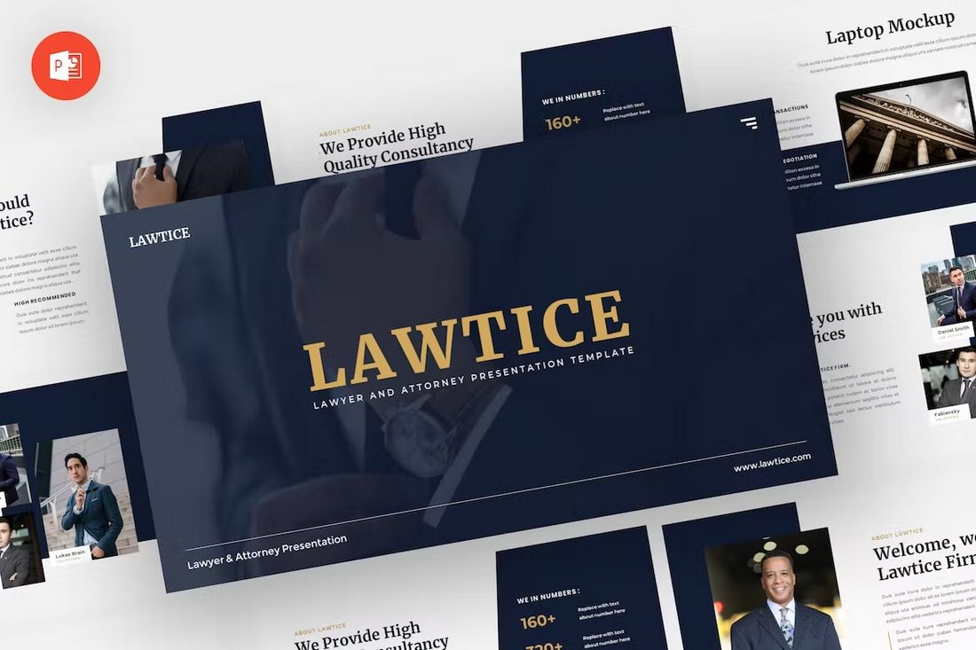 Lawtice - Lawyer & Attorney Powerpoint Template