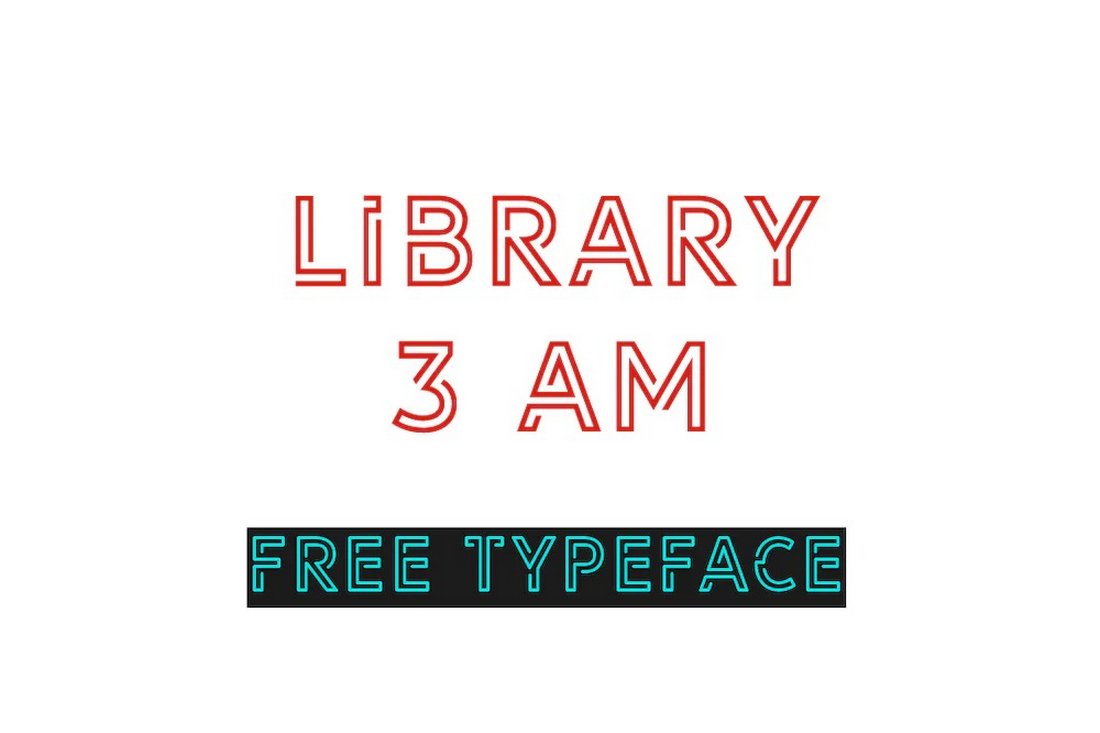 Library 3 AM - Free Outline Display Font