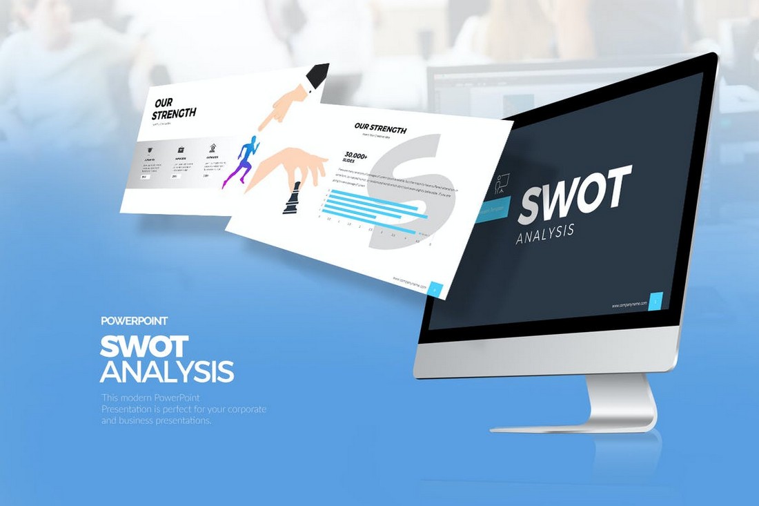 Light & Dark SWOT Analysis PowerPoint Presentation