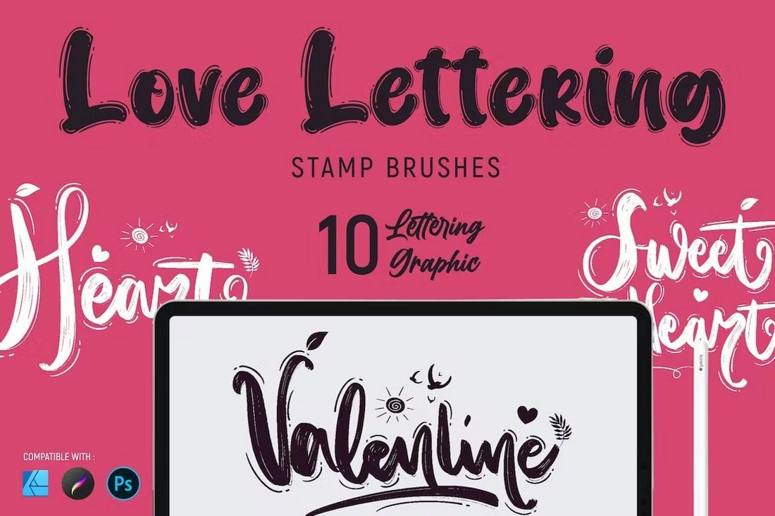 Love Lettering Procreate Stamp Brushes
