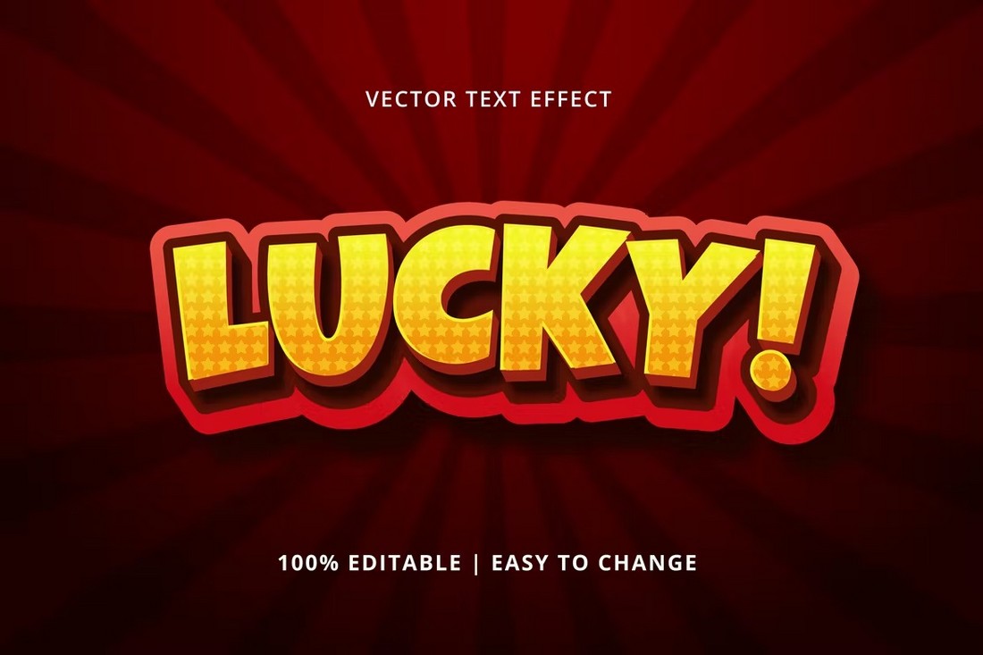 Lucky - 3D Text Effect for Illustrator