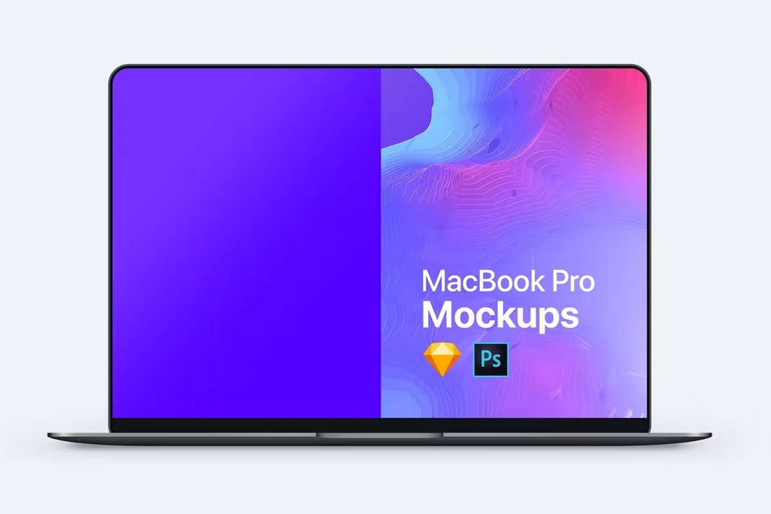 MacBook Pro Mockup Template PSD & Sketch