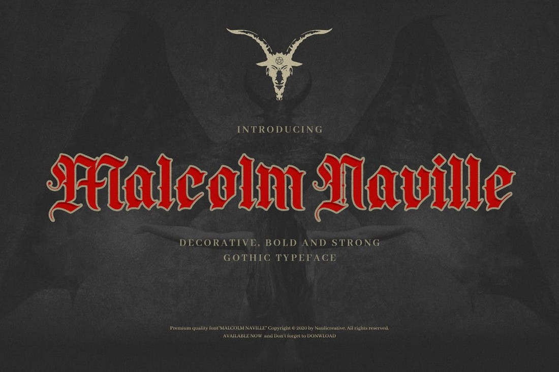 Malcolm Naville - Font Blackletter Band Metal