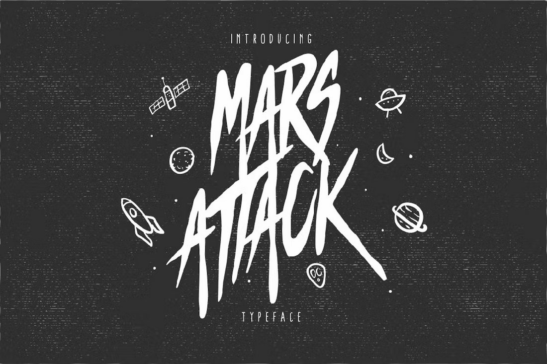 Mars Attack - Cool T-Shirt Font