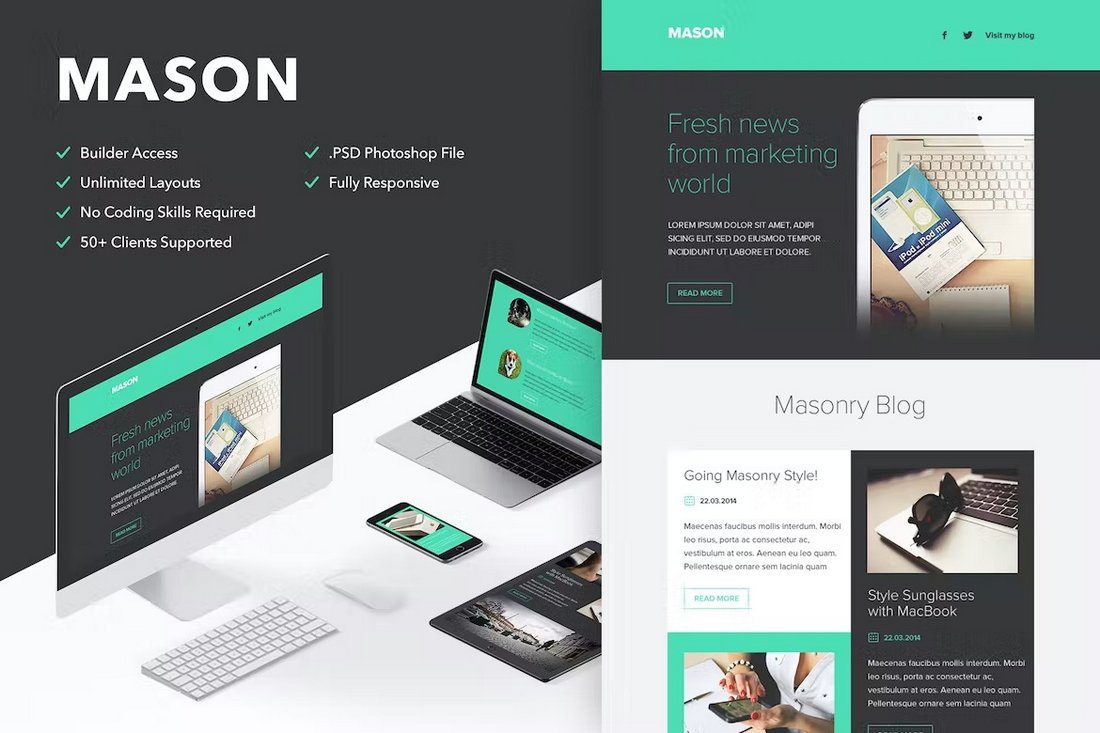 Mason - Creative MailChimp Newsletter Template