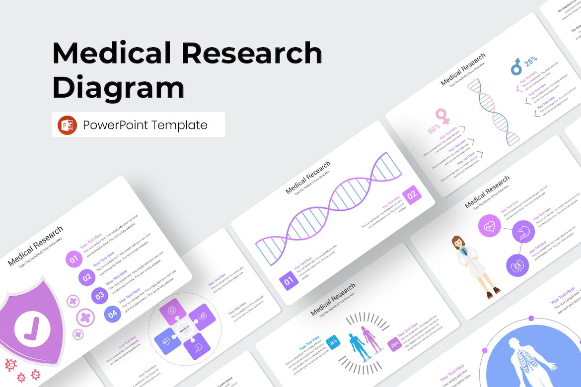 Medical Research Diagrams PowerPoint Template