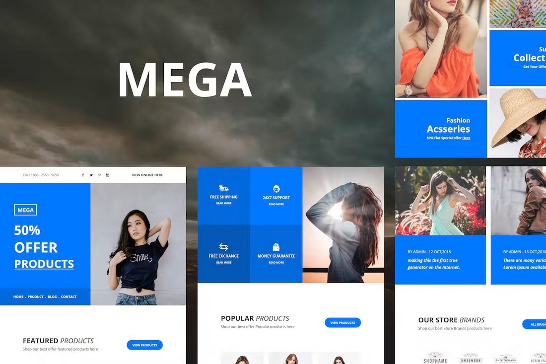 Mega - MailChimp Email Template with 35+ Modules