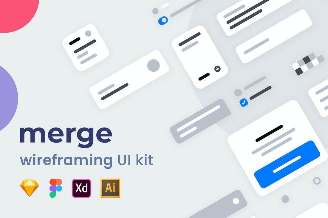 Merge - Multipurpose Figma Wireframing UI Kit