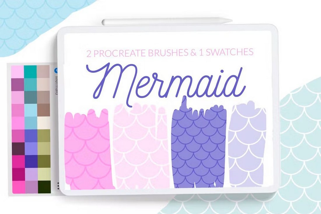 Mermaid Color Palette & Brush for Procreate