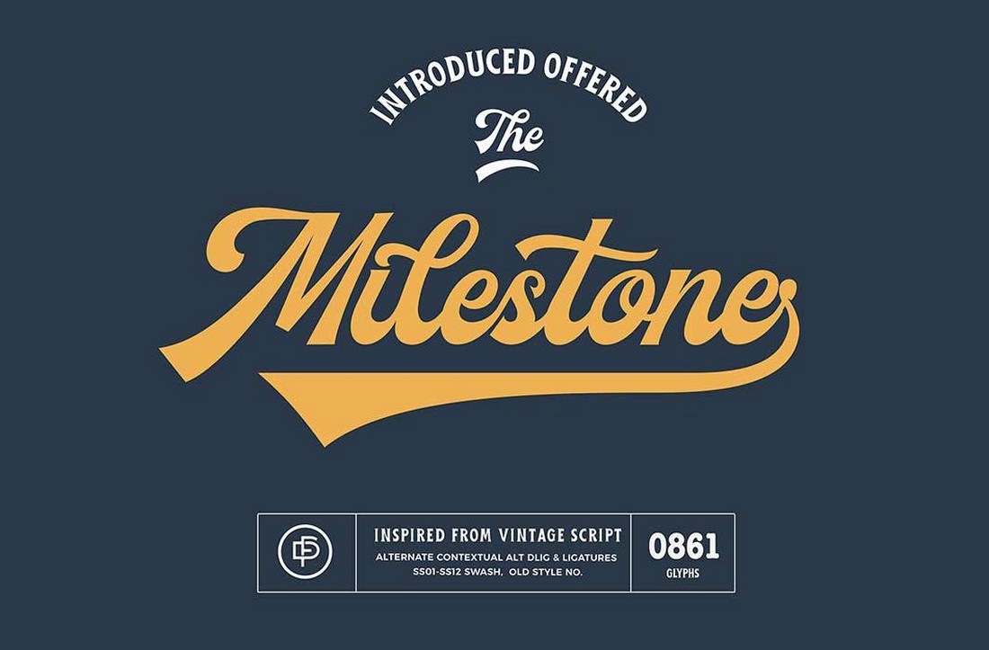 Milestone - Free Vintage Baseball Font