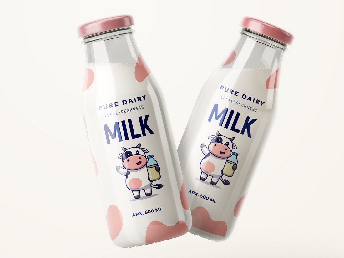 Milk Bottle Packaging Design Example