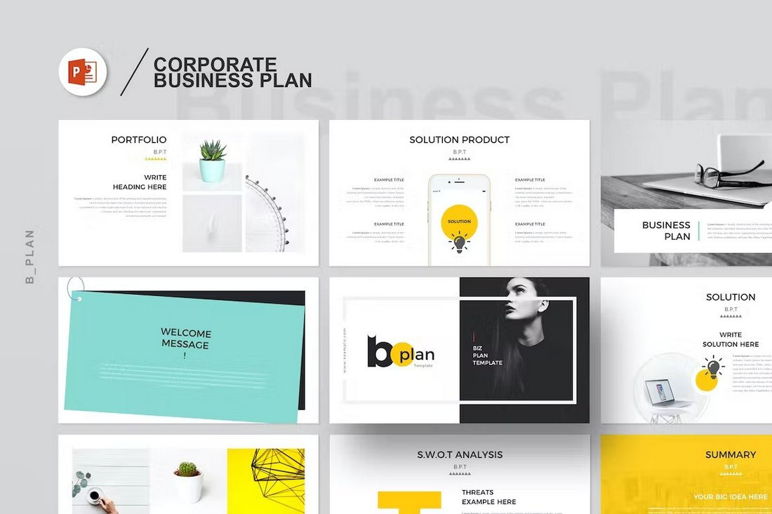 Minimal Corporate Business Plan Presentation Template