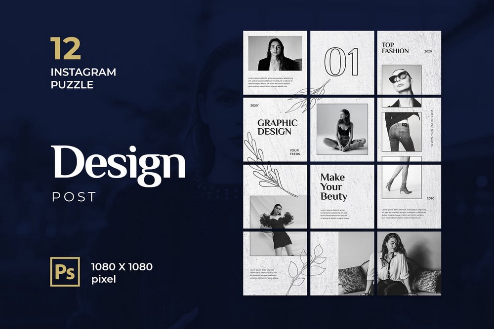 Minimal Fashion - Template Grid Instagram