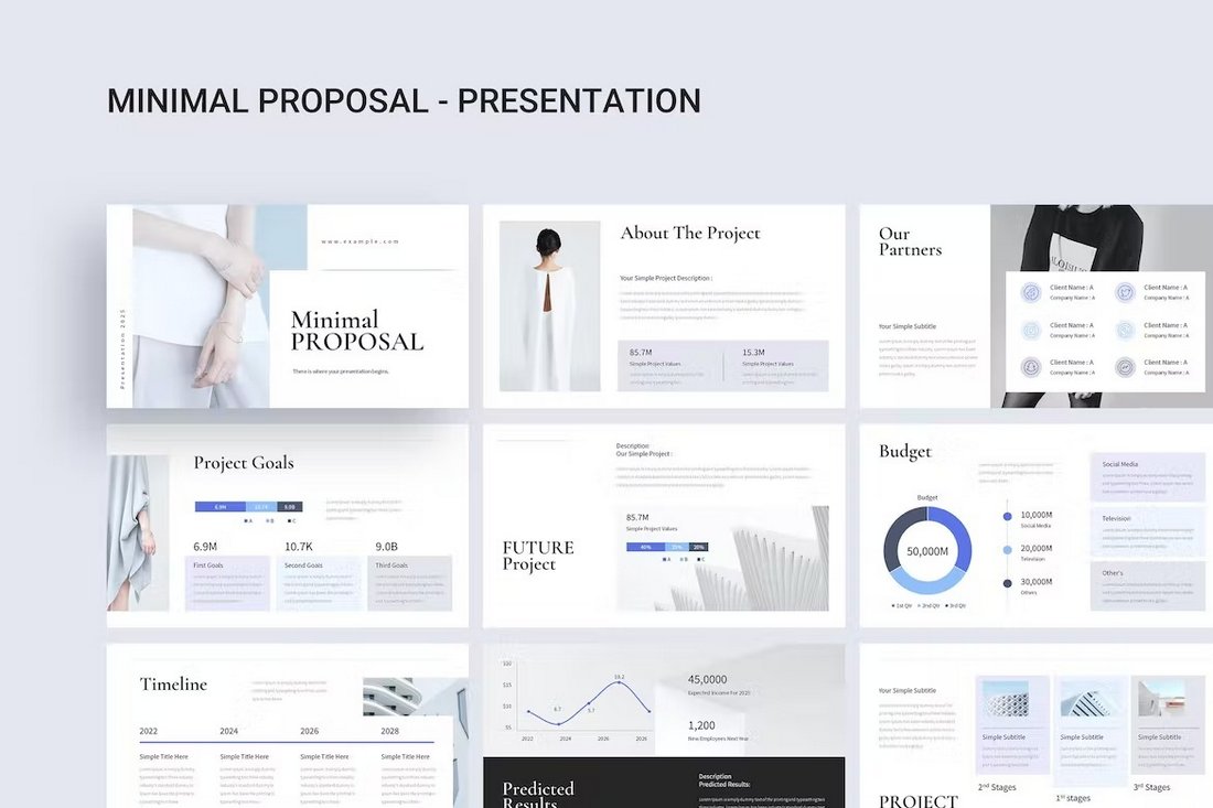 Minimal Project Proposal PowerPoint Template