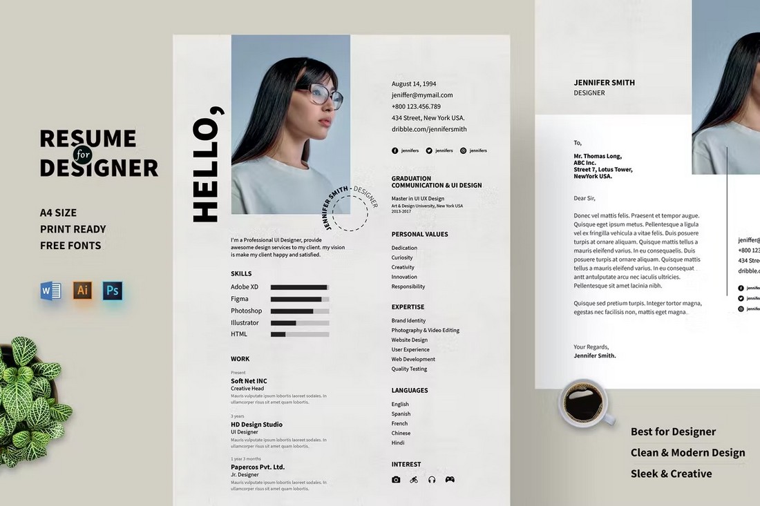 Minimal Resume for Designer Template