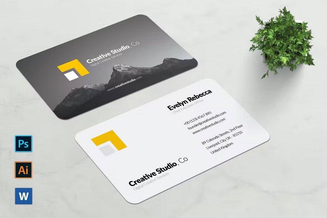 Minimalist Business Card Template for Word