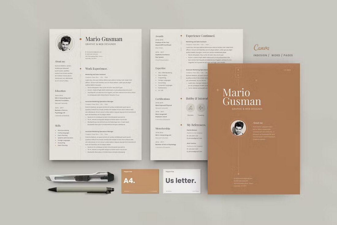 Minimalist Cv Design InDesign Template