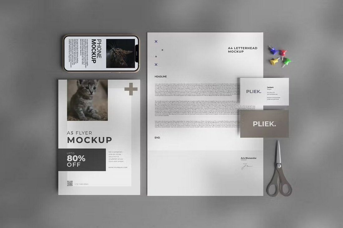 Minimalist Stationery Scene Creator Photoshop Mockups