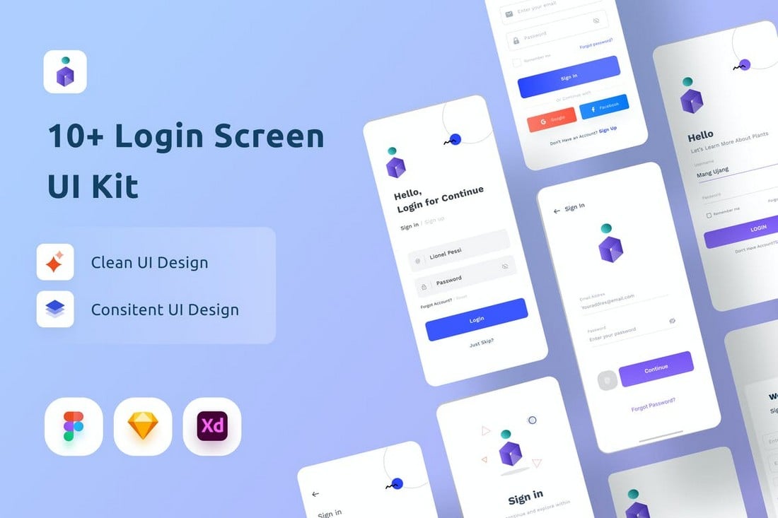 Mobile Login UI Kit Figma Templates