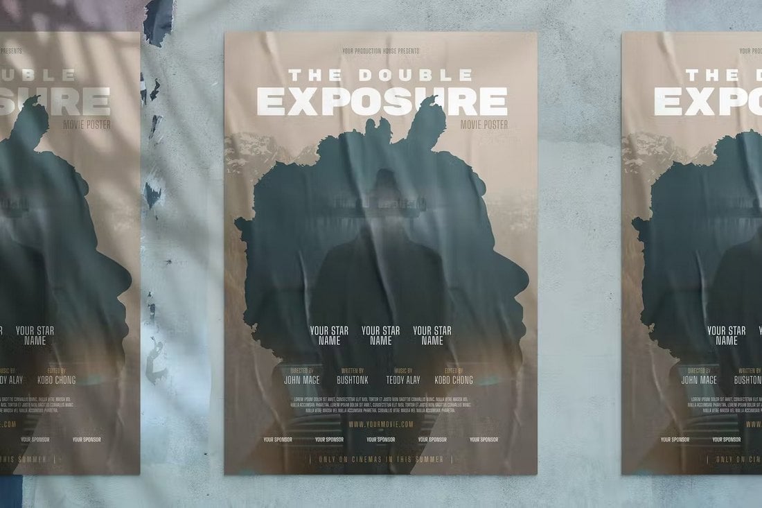 Modern Double Exposure Movie Poster Template