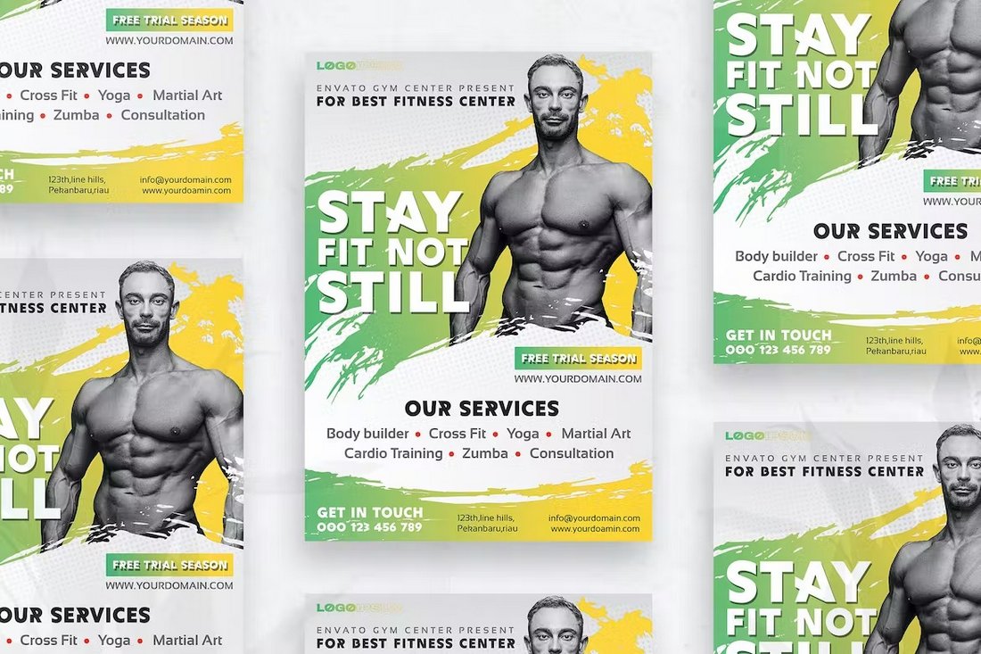 Modern Fitness Flyer Template PSD