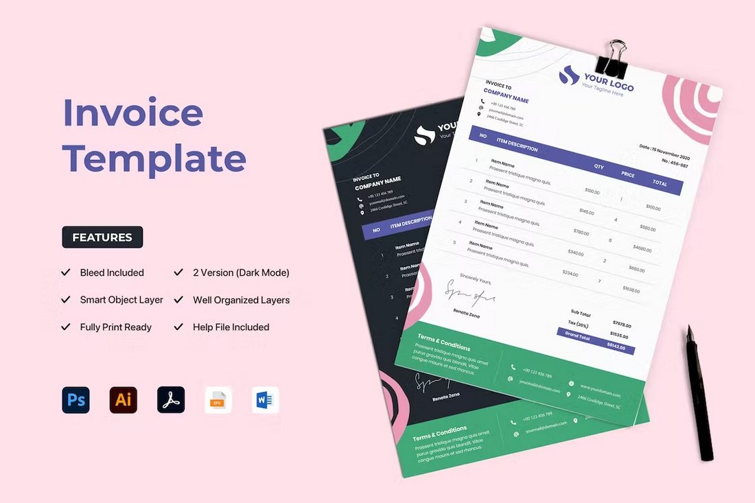 Modern Invoice Template for Word